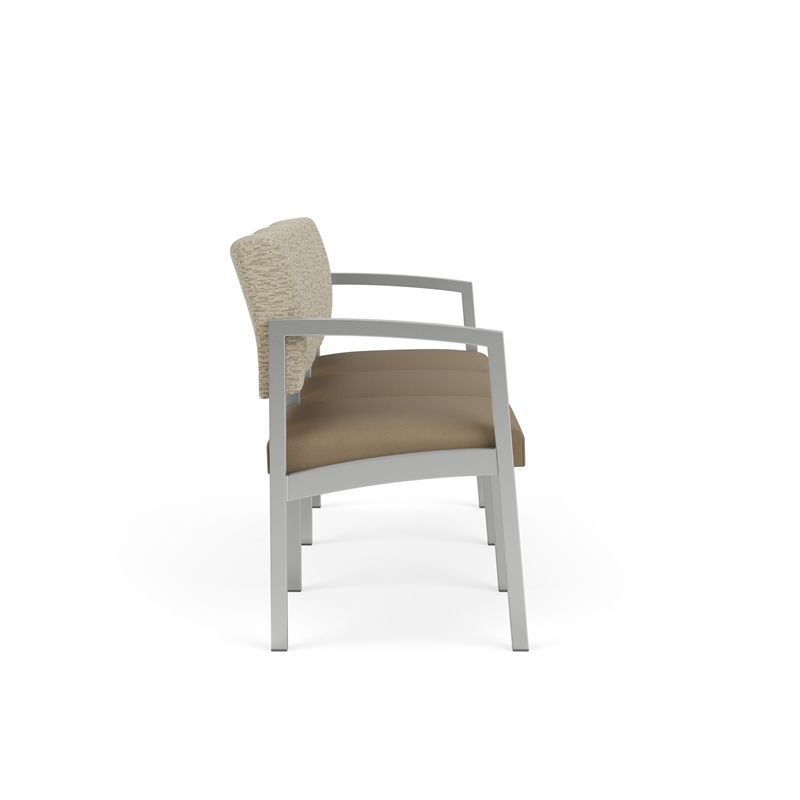 Lesro Industries Steel Waiting Reception 3 Seat Sofa Steel Frame in Brown