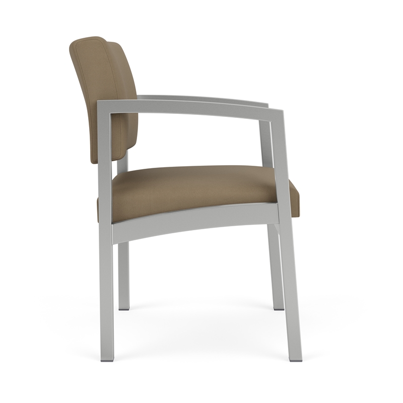 Lesro Industries Steel Waiting Reception Guest Chair Steel Frame in Brown