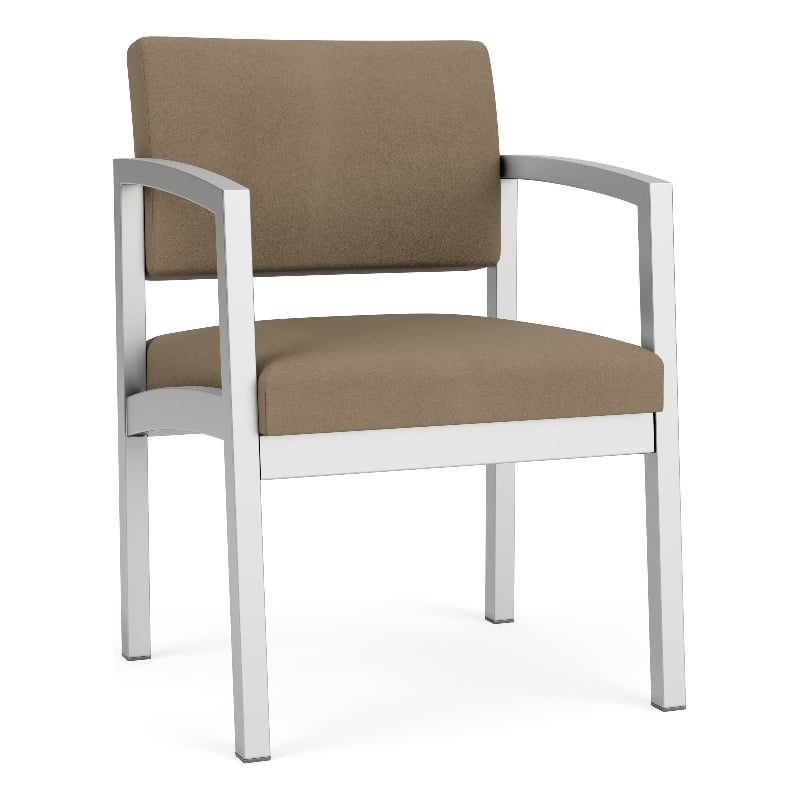 Lesro Industries Steel Waiting Reception Guest Chair Steel Frame in Brown