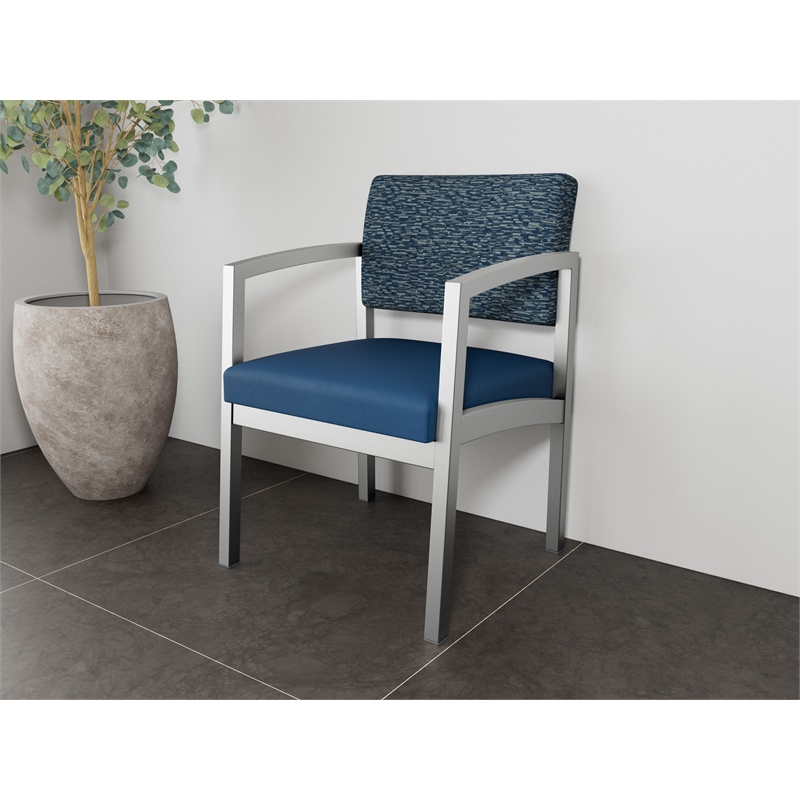 Lesro Industries Steel Waiting Reception Guest Chair Steel Frame in Blue
