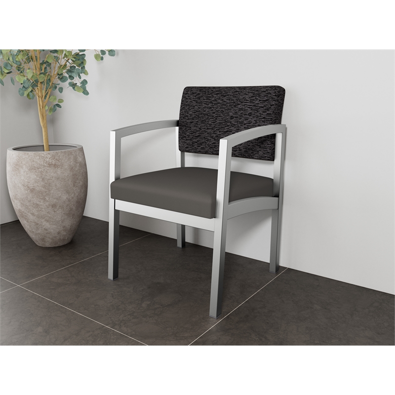 Lesro Industries Steel Waiting Reception Guest Chair Steel Frame in Gray