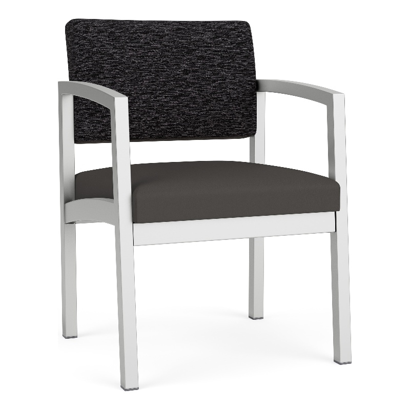 Lesro Industries Steel Waiting Reception Guest Chair Steel Frame in Gray