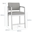 Lesro Industries Steel Waiting Reception Hip Chair Steel Frame in Blue