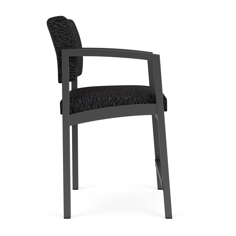 Lesro Industries Steel Waiting Reception Hip Chair Steel Frame in Black
