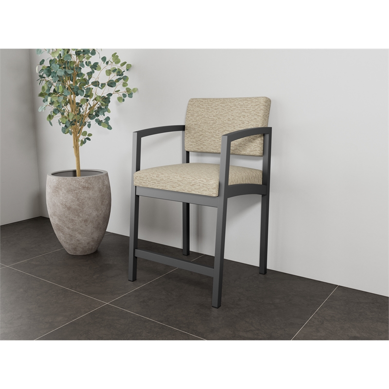 Lesro Industries Steel Waiting Reception Hip Chair Steel Frame in Brown