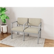 Lesro Industries Steel Waiting Reception 2 Seat Tandem Seating in Brown