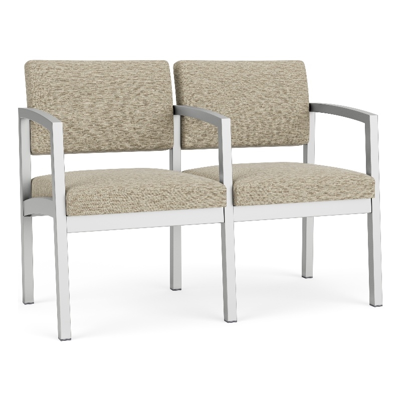 Lesro Industries Steel Waiting Reception 2 Seat Tandem Seating in Brown