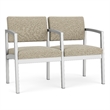 Lesro Industries Steel Waiting Reception 2 Seat Tandem Seating in Brown
