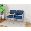 Lesro Industries Steel Waiting Reception 2 Seat Tandem Seating in Blue