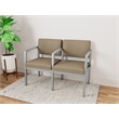 Lesro Industries Steel Waiting Reception 2 Seat Tandem Seating in Brown