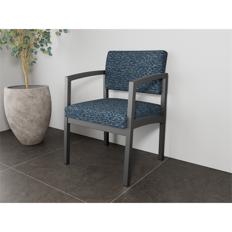 Lesro Industries Steel Waiting Reception Guest Chair Steel Frame in Blue