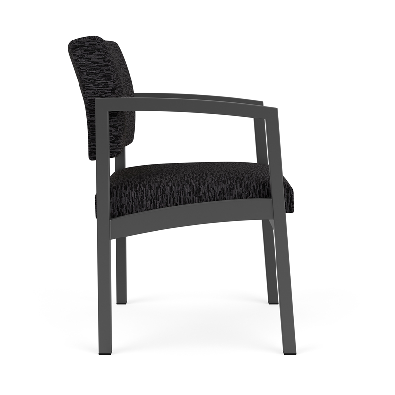 Lesro Industries Steel Waiting Reception Guest Chair Steel Frame in Black