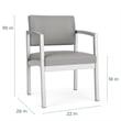 Lesro Industries Steel Waiting Reception Guest Chair Steel Frame in Gray