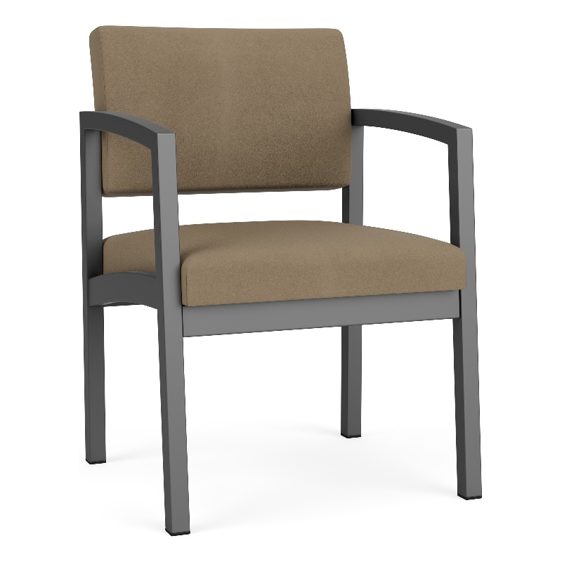 Lesro Industries Steel Waiting Reception Guest Chair Steel Frame in Brown