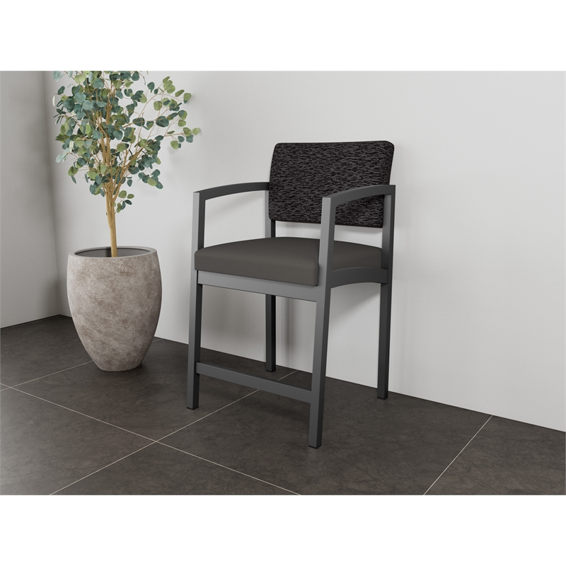 Lesro Industries Steel Waiting Reception Hip Chair Steel Frame in Gray