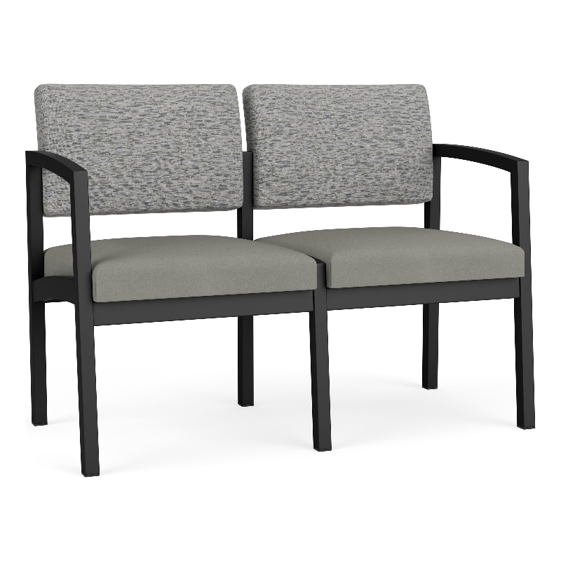 Lesro Industries Steel Waiting Reception 2 Seat Sofa Steel Frame in Gray