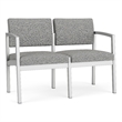 Lesro Industries Steel Waiting Reception 2 Seat Sofa Steel Frame in Gray