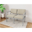 Lesro Industries Steel Waiting Reception 2 Seat Sofa Steel Frame in Brown