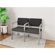 Lesro Industries Steel Waiting Reception 2 Seat Tandem Seating in Gray