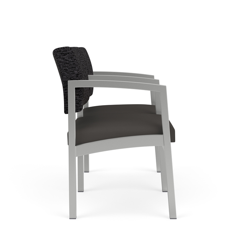 Lesro Industries Steel Waiting Reception 2 Seat Tandem Seating in Gray
