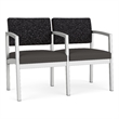 Lesro Industries Steel Waiting Reception 2 Seat Tandem Seating in Gray