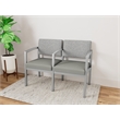 Lesro Industries Steel Waiting Reception 2 Seat Tandem Seating in Gray