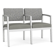 Lesro Industries Steel Waiting Reception 2 Seat Tandem Seating in Gray