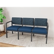 Lesro Industries Steel Waiting Reception 3 Seat Sofa Steel Frame in Blue