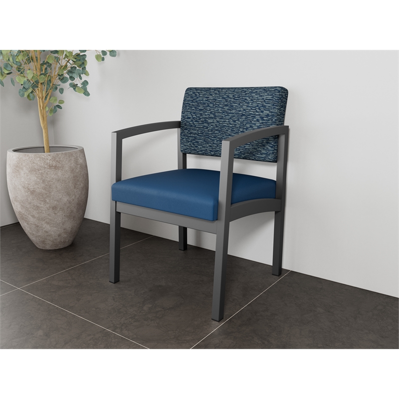 Lesro Industries Steel Waiting Reception Guest Chair Steel Frame in Blue