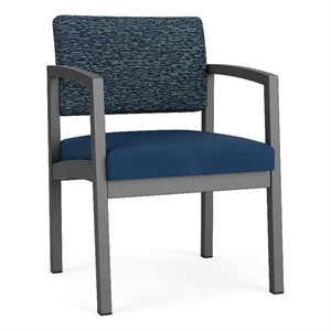 Lesro Industries Steel Waiting Reception Guest Chair Steel Frame in Blue