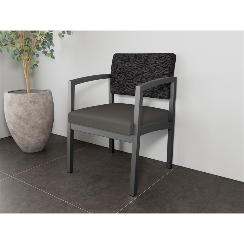 Lesro Industries Steel Waiting Reception Guest Chair Steel Frame in Gray