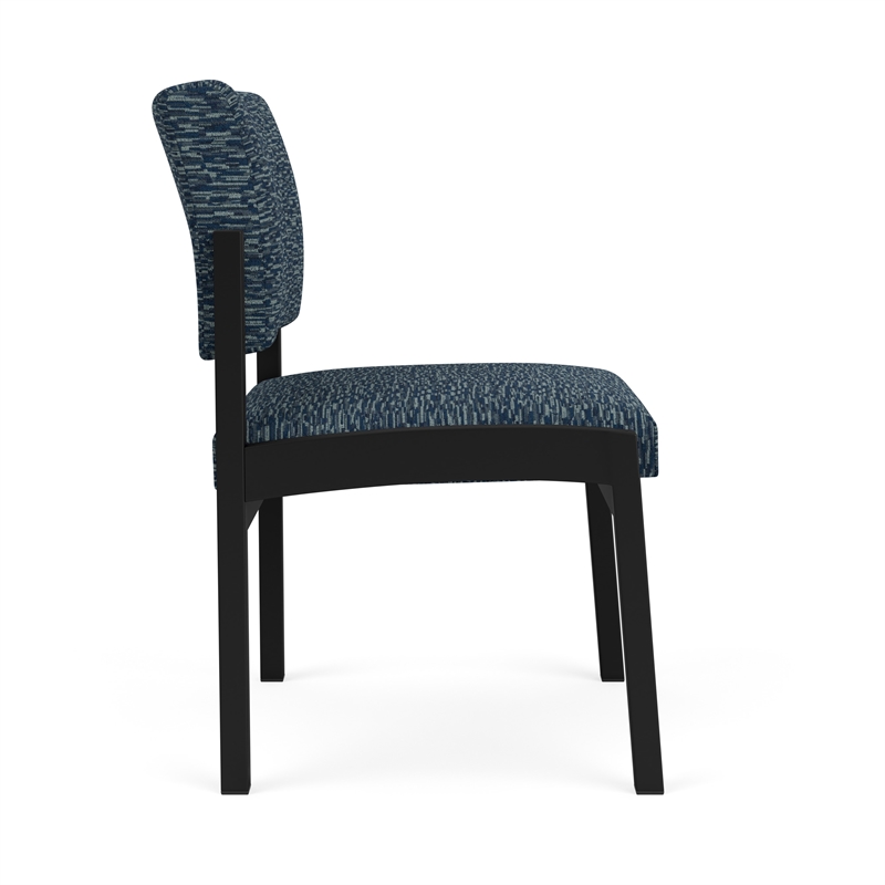 Lesro Industries Steel Waiting Reception Armless Guest Chair in Blue