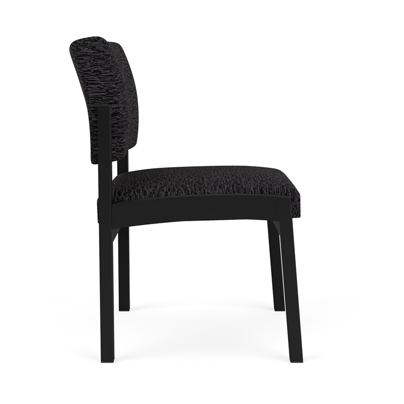 Lesro Industries Steel Waiting Reception Armless Guest Chair in Black