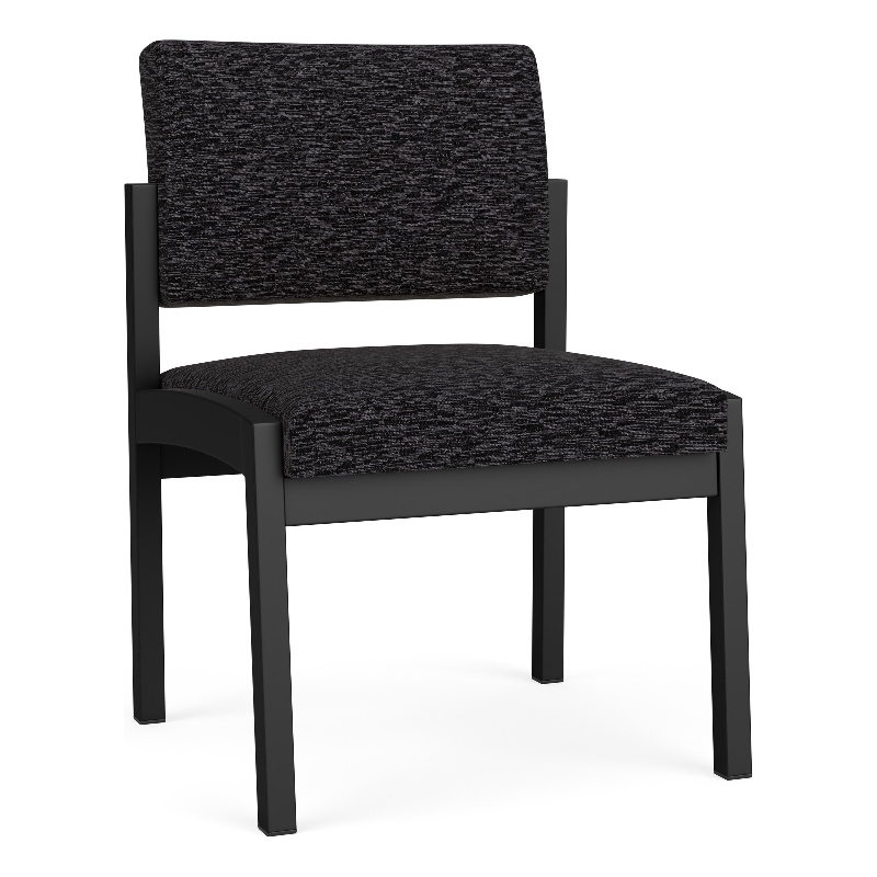 Lesro Industries Steel Waiting Reception Armless Guest Chair in Black