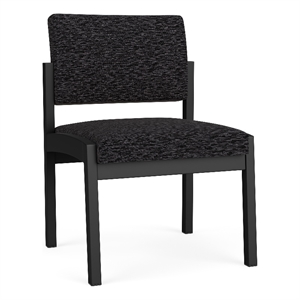 Lesro Industries Steel Waiting Reception Armless Guest Chair in Black