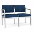 Lesro Industries Steel Waiting Reception 2 Seat Sofa Steel Frame in Blue