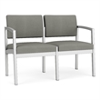 Lesro Industries Steel Waiting Reception 2 Seat Sofa Steel Frame in Gray