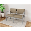Lesro Industries Steel Waiting Reception 2 Seat Sofa Steel Frame in Brown