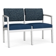 Lesro Industries Steel Waiting Reception 2 Seat Sofa Steel Frame in Blue