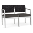 Lesro Industries Steel Waiting Reception 2 Seat Sofa Steel Frame in Gray
