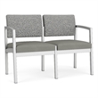 Lesro Industries Steel Waiting Reception 2 Seat Sofa Steel Frame in Gray