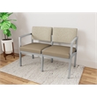Lesro Industries Steel Waiting Reception 2 Seat Sofa Steel Frame in Brown