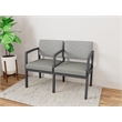 Lesro Industries Steel Waiting Reception 2 Seat Tandem Seating in Gray