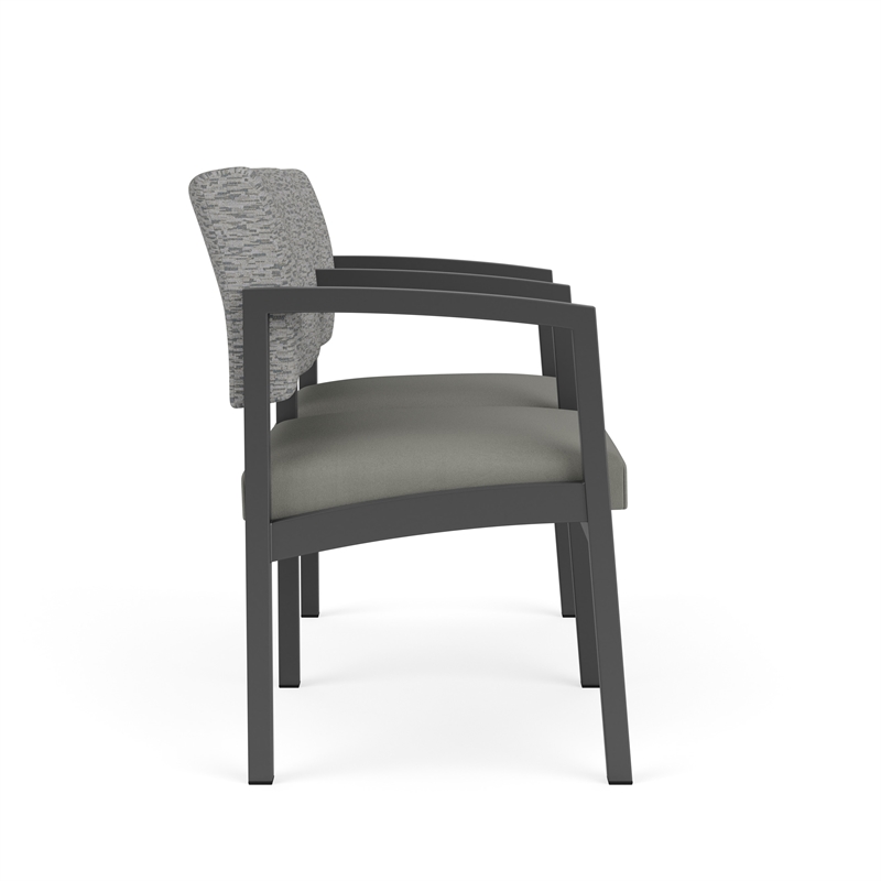Lesro Industries Steel Waiting Reception 2 Seat Tandem Seating in Gray