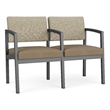 Lesro Industries Steel Waiting Reception 2 Seat Tandem Seating in Brown