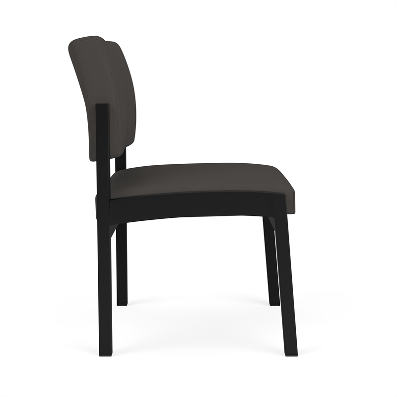 Lesro Industries Steel Waiting Reception Armless Guest Chair in Gray