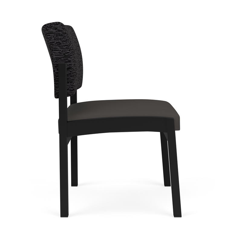 Lesro Industries Steel Waiting Reception Armless Guest Chair in Gray