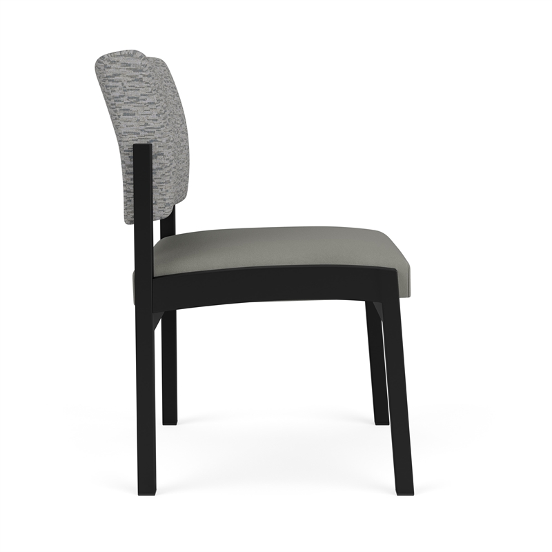 Lesro Industries Steel Waiting Reception Armless Guest Chair in Gray