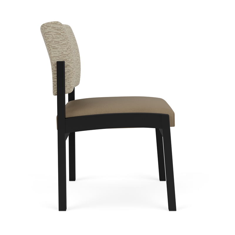 Lesro Industries Steel Waiting Reception Armless Guest Chair in Brown