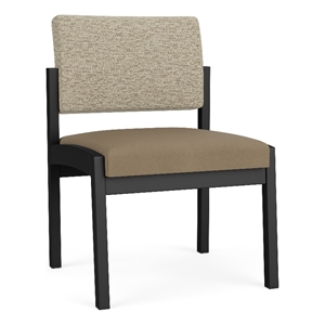 Lesro Industries Steel Waiting Reception Armless Guest Chair in Brown